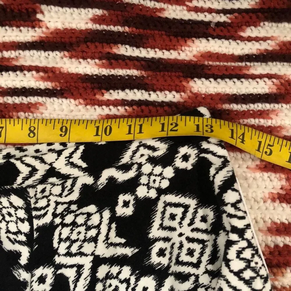 NWT Pacsun La Hearts Black & white aztec geometric mini flare skirt #gothic punk